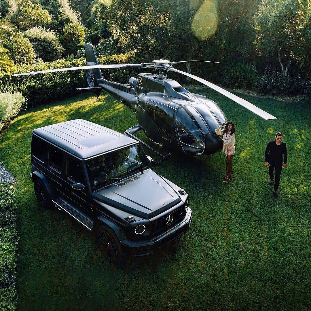 G-Wagon AMG et hélicoptère